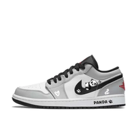 Panda Gray White Custom Air Jordan 1 Low