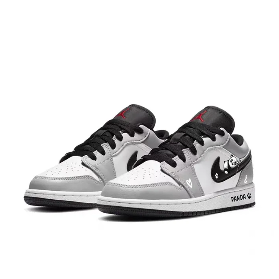 Panda Gray White Custom Air Jordan 1 Low