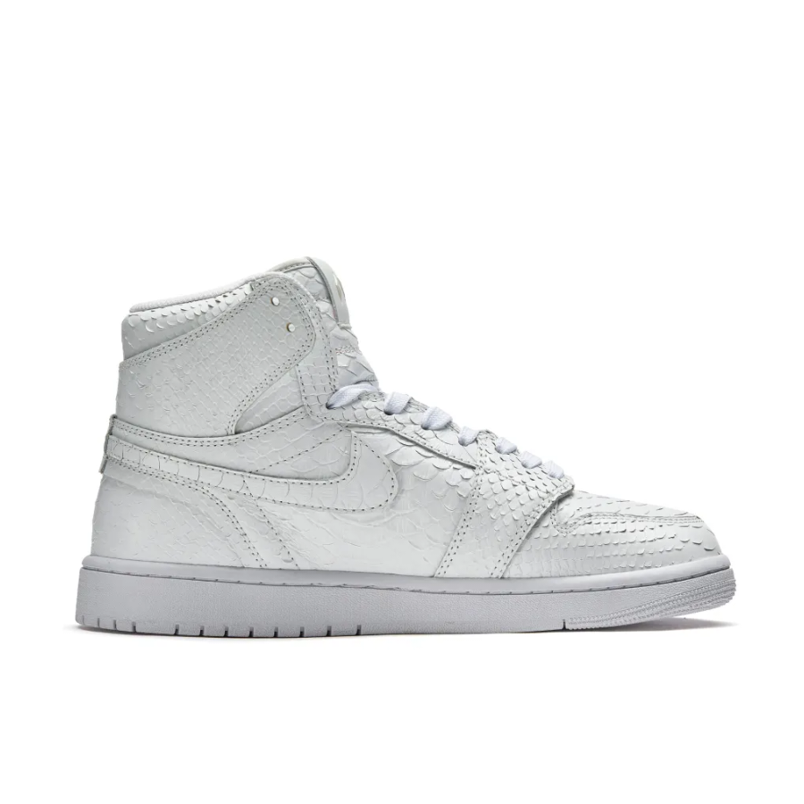 Pure White Dragon Scales Custom Air Jordan 1 High Top