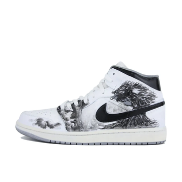 Ink Painting Dragon Custom Air Jordan 1 Mid