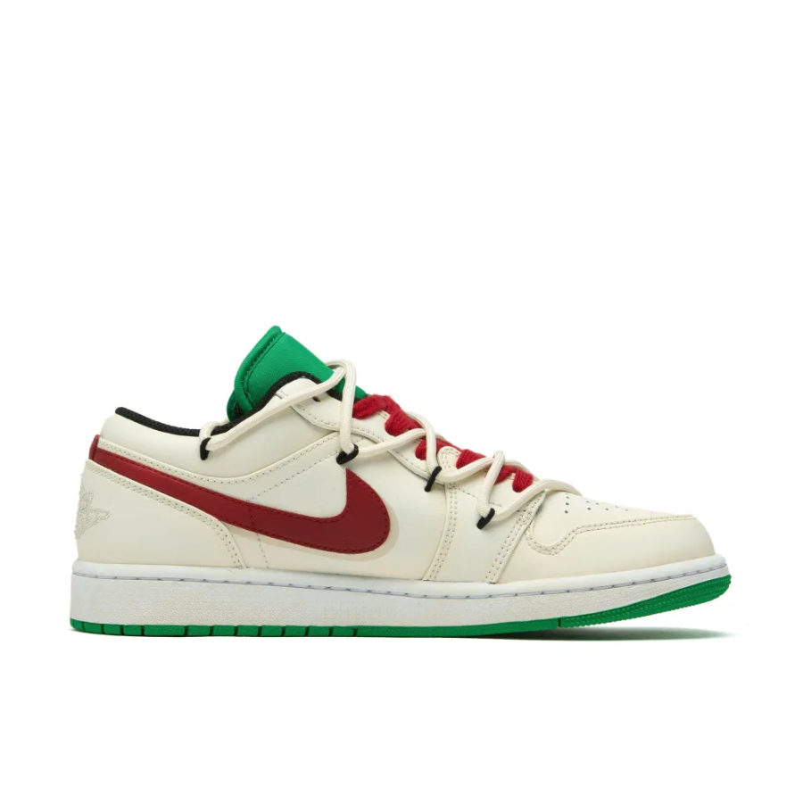 Green Red White Peace Dove Custom Air Jordan 1 Low