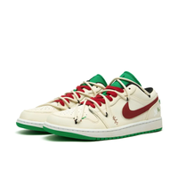 Green Red White Peace Dove Custom Air Jordan 1 Low