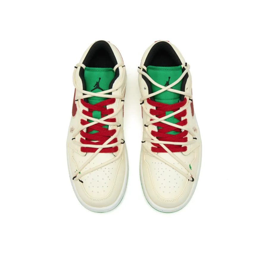 Green Red White Peace Dove Custom Air Jordan 1 Low