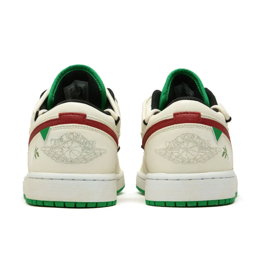 Green Red White Peace Dove Custom Air Jordan 1 Low