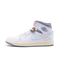 White Blue Pink Gradient Dragon Custom Air Jordan 1 Mid