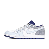 Blue White Gray Planet Custom Air Jordan 1 Low