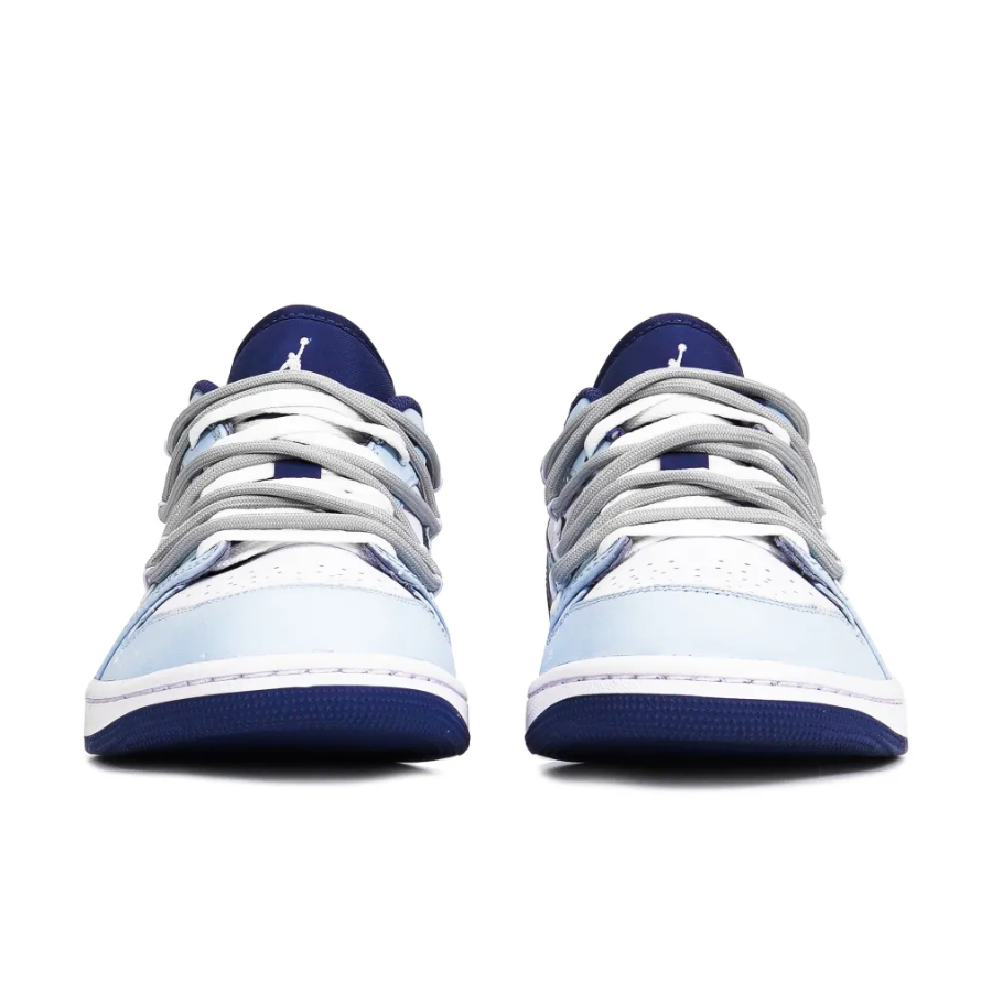 Blue White Gray Planet Custom Air Jordan 1 Low