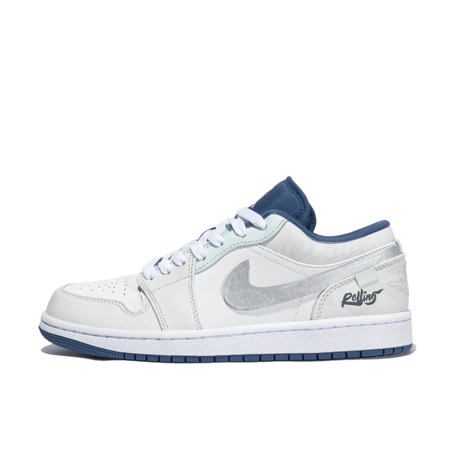 Blue White Custom Air Jordan 1 Low