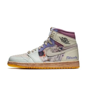 Purple Khaki Distressed Custom Air Jordan 1 High