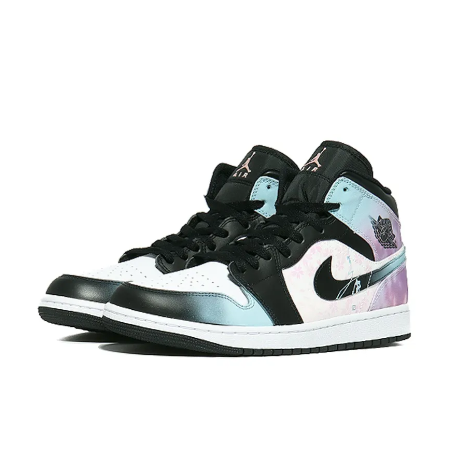 Blue Pink Black Gradient Color Custom Air Jordan 1 Mid