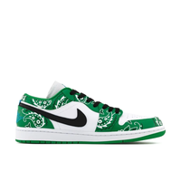 Green White Paisley Custom Air Jordan 1 Low