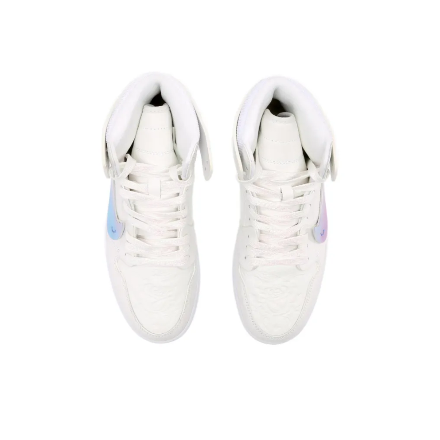 White Blue Refraction Reflective Color Custom Air Jordan 1 Mid