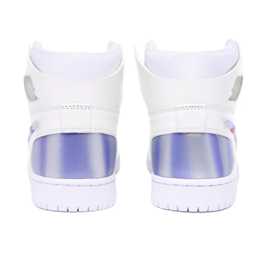 White Blue Refraction Reflective Color Custom Air Jordan 1 Mid