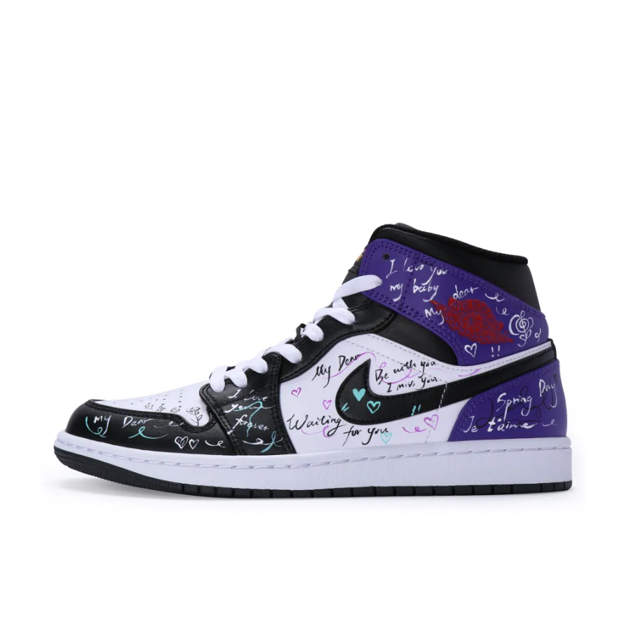 Purple Black The Oath Of Love Custom Air Jordan 1 Mid