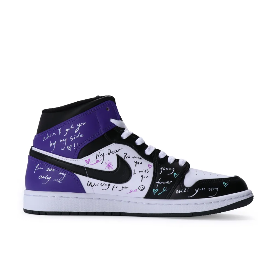 Purple Black The Oath Of Love Custom Air Jordan 1 Mid