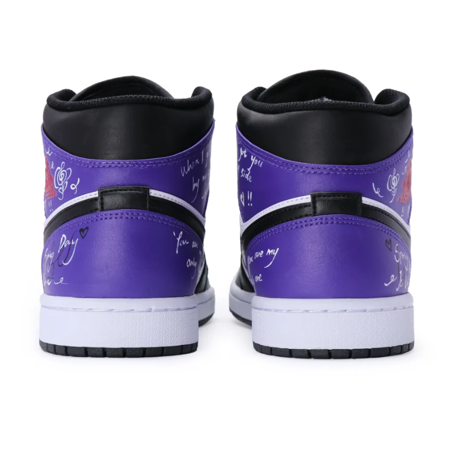 Purple Black The Oath Of Love Custom Air Jordan 1 Mid