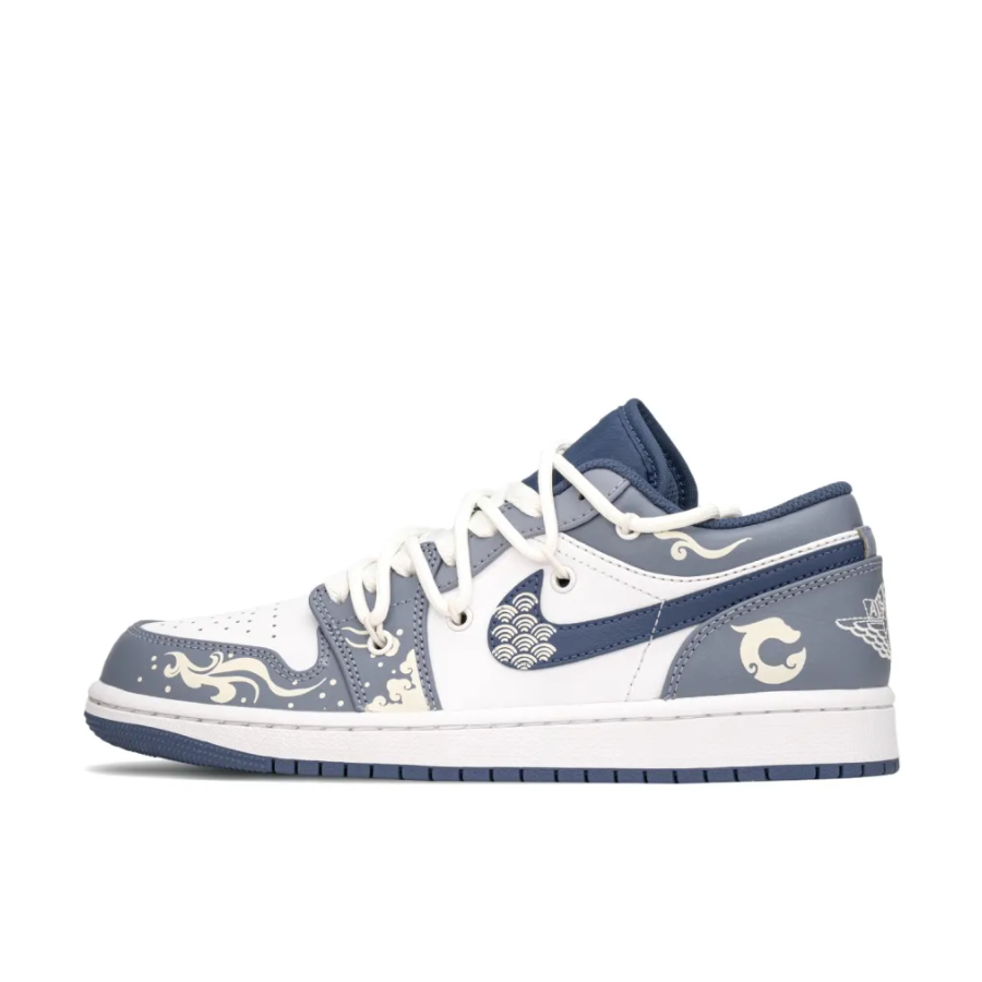 Navy Blue Dragon Scale Custom Air Jordan 1 Low