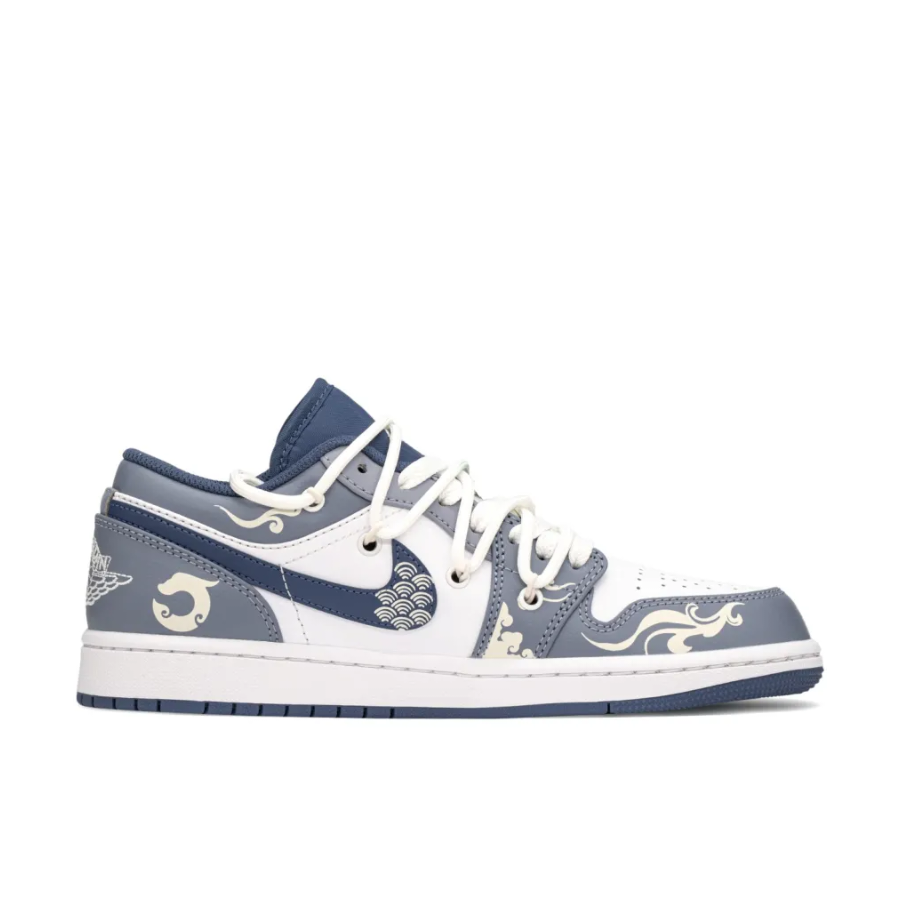 Navy Blue Dragon Scale Custom Air Jordan 1 Low