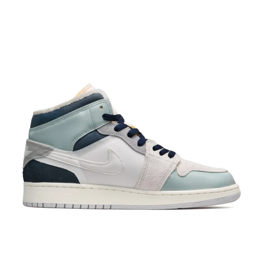 Blue Gray White Jade Pendant Custom Air Jordan 1 Mid