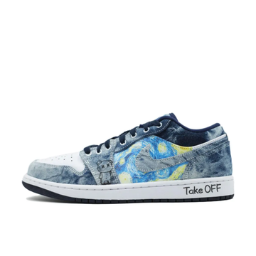 Denim Van Gogh Starry Sky Custom Air Jordan 1 Low