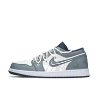 Gray White Spoof Style Custom Air Jordan 1 Low