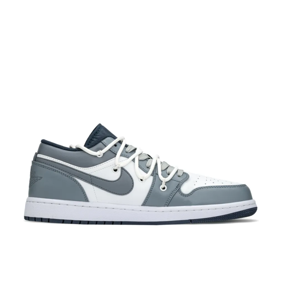 Gray White Spoof Style Custom Air Jordan 1 Low