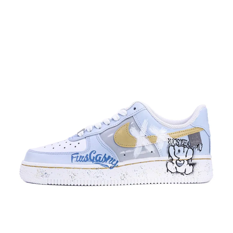 Custom Air Force 1 Low Cartoon Dog Blue Yellow