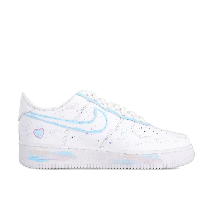 Custom Air Force 1 Low Blue Pink Font