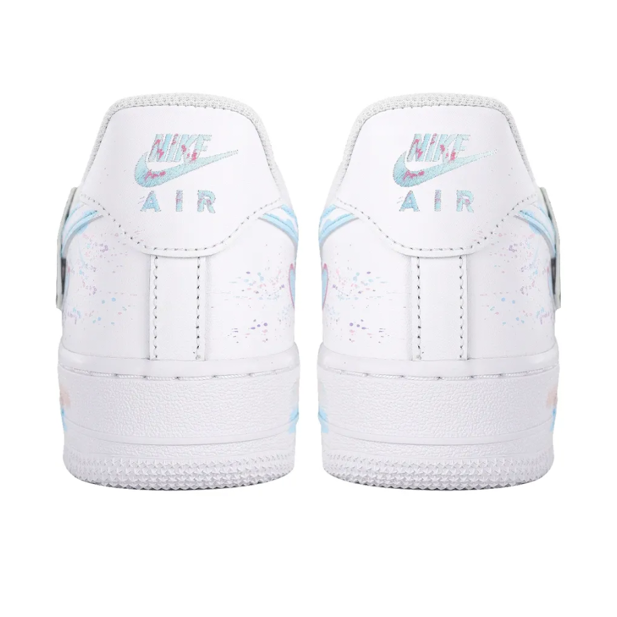 Custom Air Force 1 Low Blue Pink Font