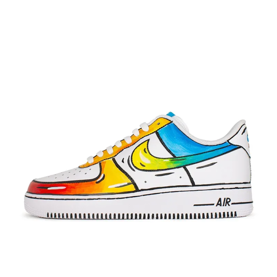 Custom Air Force 1 Low Blue Red Yellow