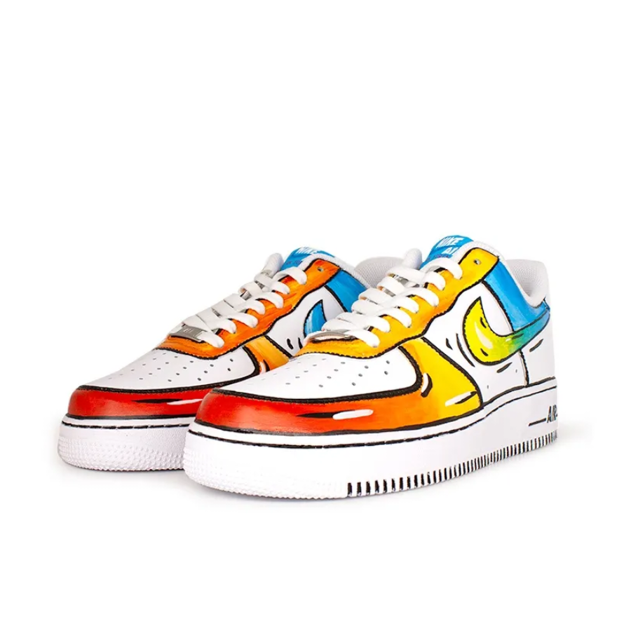 Custom Air Force 1 Low Blue Red Yellow