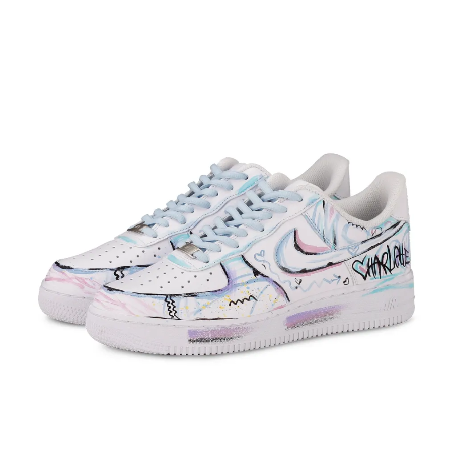 Custom Air Force 1 Low Simple Figure Purple Blue