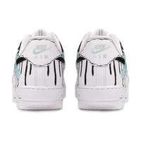 Custom Air Force 1 Low Dripping Black Baby Blue Font