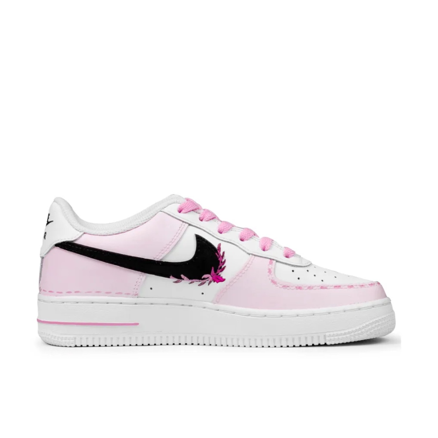 Custom Air Force 1 Low Pink Rabbit Black Swoosh