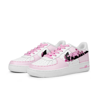 Custom Air Force 1 Low Pink Rabbit Black Swoosh