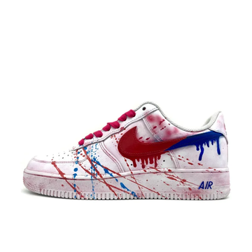 Custom Air Force 1 Low Dripping Spray Red Blue