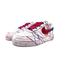 Custom Air Force 1 Low Dripping Spray Red Blue