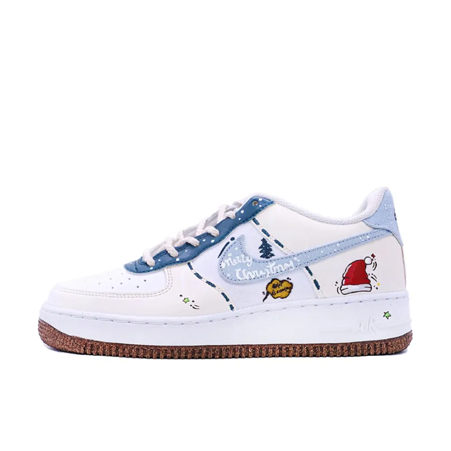 Custom Air Force 1 Low Christmas Santa Hat Blue Red