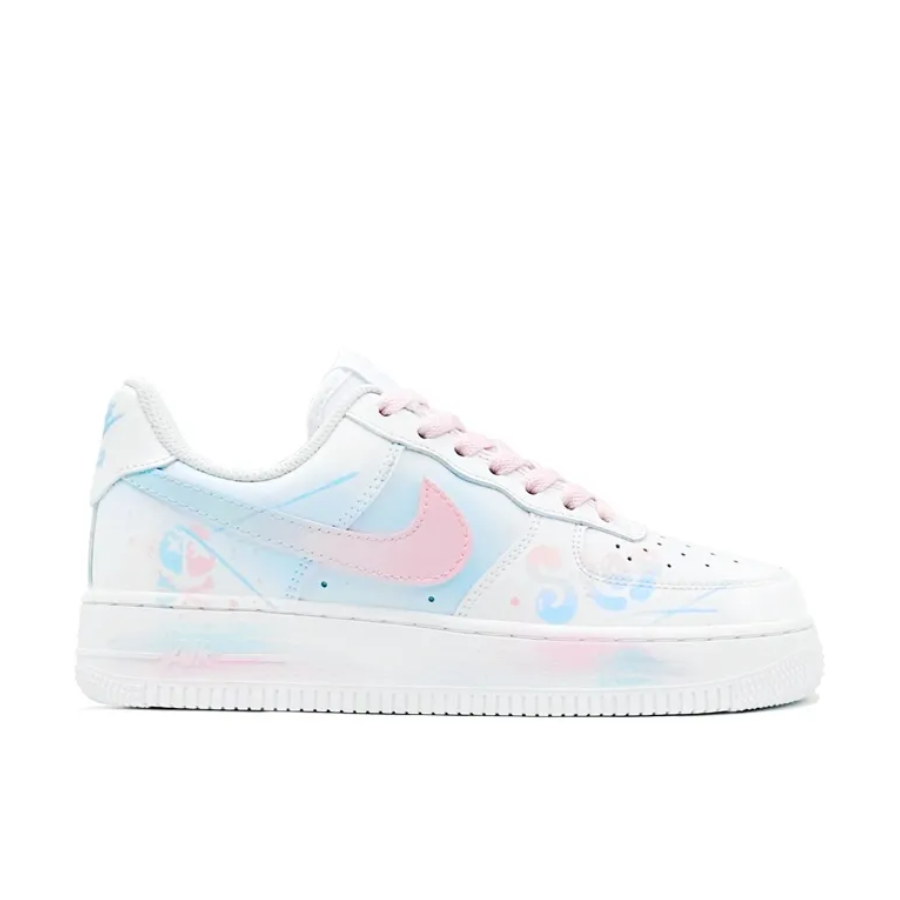 Custom Air Force 1 Low Baby Blue Pink Stop