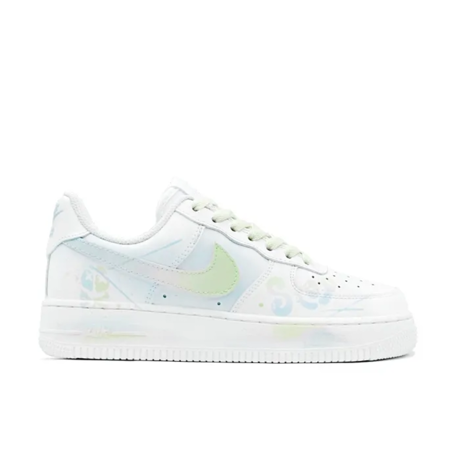 Custom Air Force 1 Low Green Blue Stop