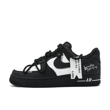 Custom Air Force 1 Low Extra Lace Black White