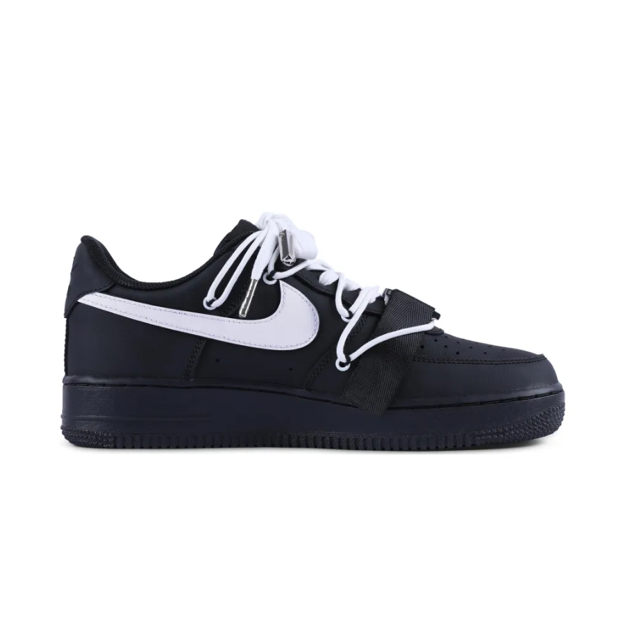 Custom Air Force 1 Low Extra Lace Gothic Font Black White