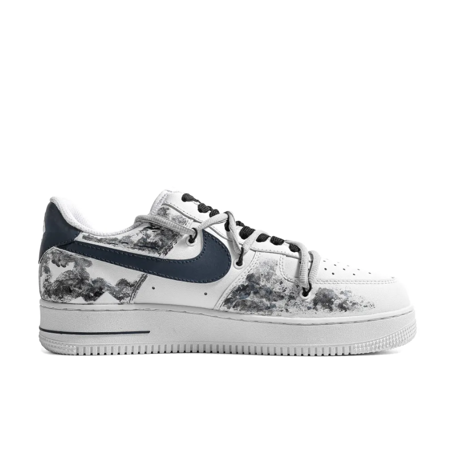 Custom Air Force 1 Low Black White Ink Painting