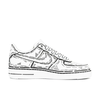 Custom Air Force 1 Low Black Outline