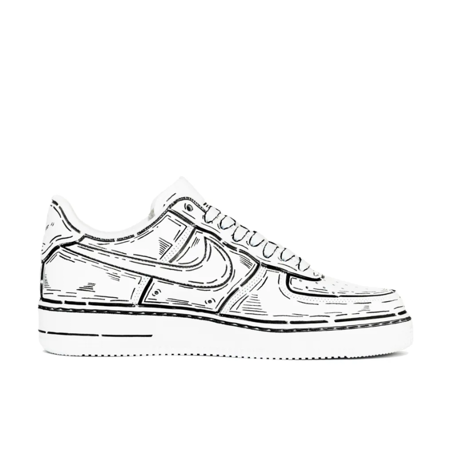 Custom Air Force 1 Low Black Outline