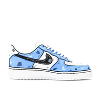 Custom Air Force 1 Low Black Swoosh Blue