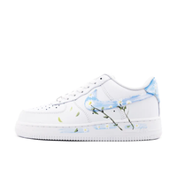 Custom Air Force 1 Low Flower  Green Leaf Blue