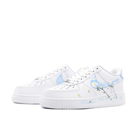 Custom Air Force 1 Low Flower  Green Leaf Blue