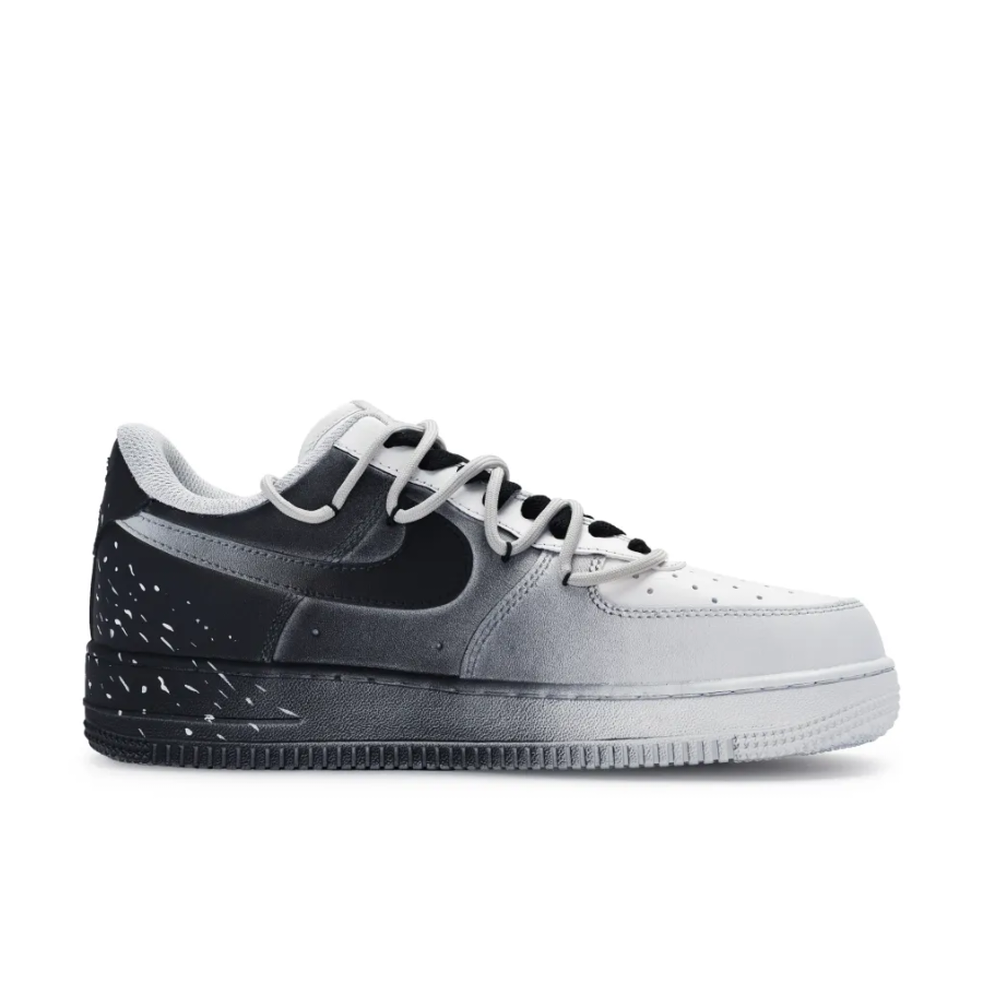 Custom Air Force 1 Low Black White Gradient Spray