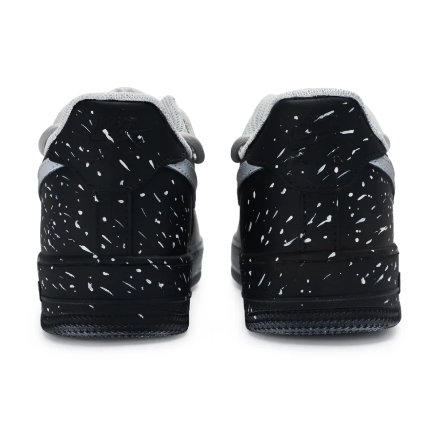 Custom Air Force 1 Low Extra Lace Black White Gradient Spray